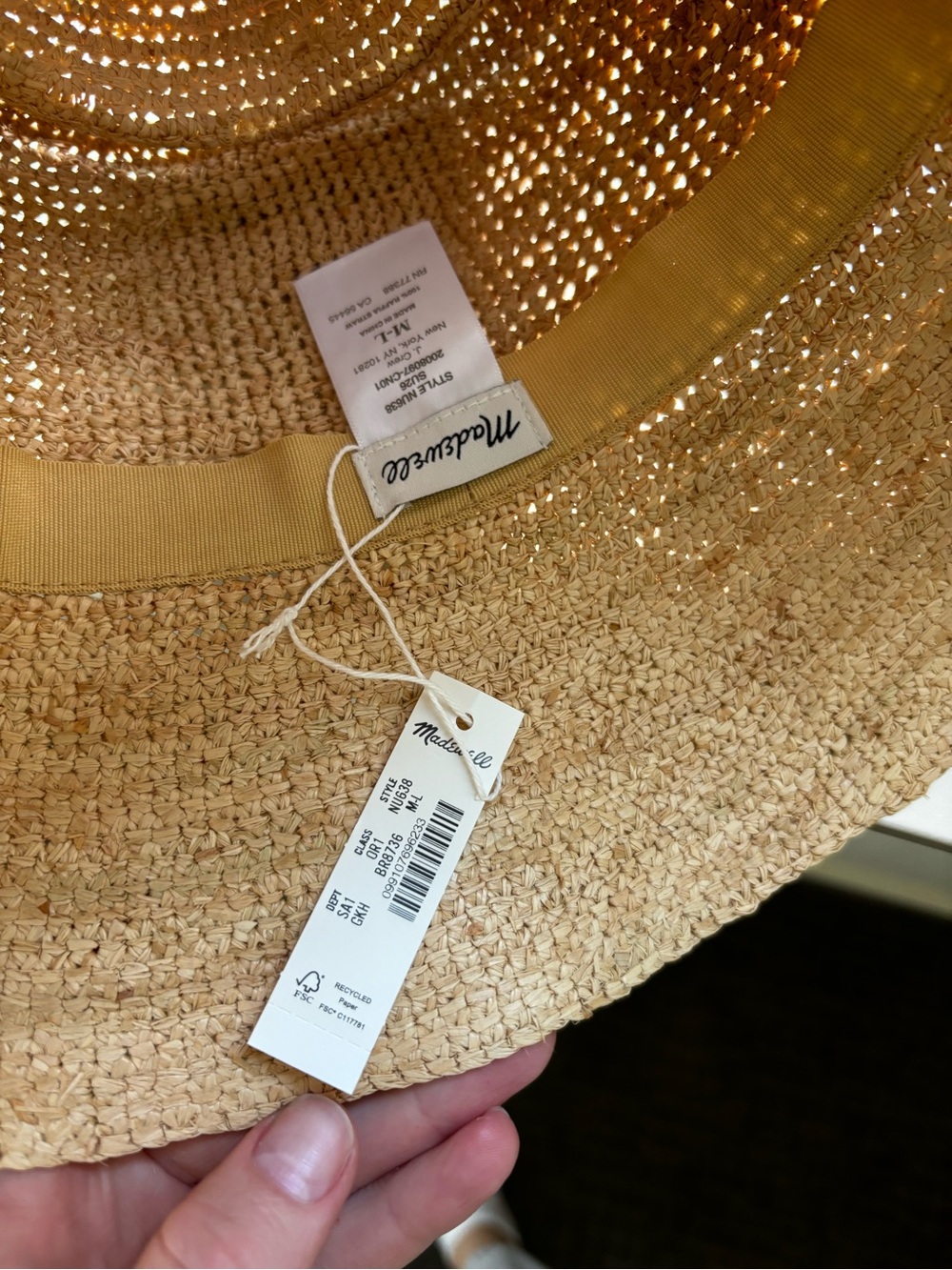 Madewell Straw Bucket Hat - Natural Beige - Picture 3 of 3